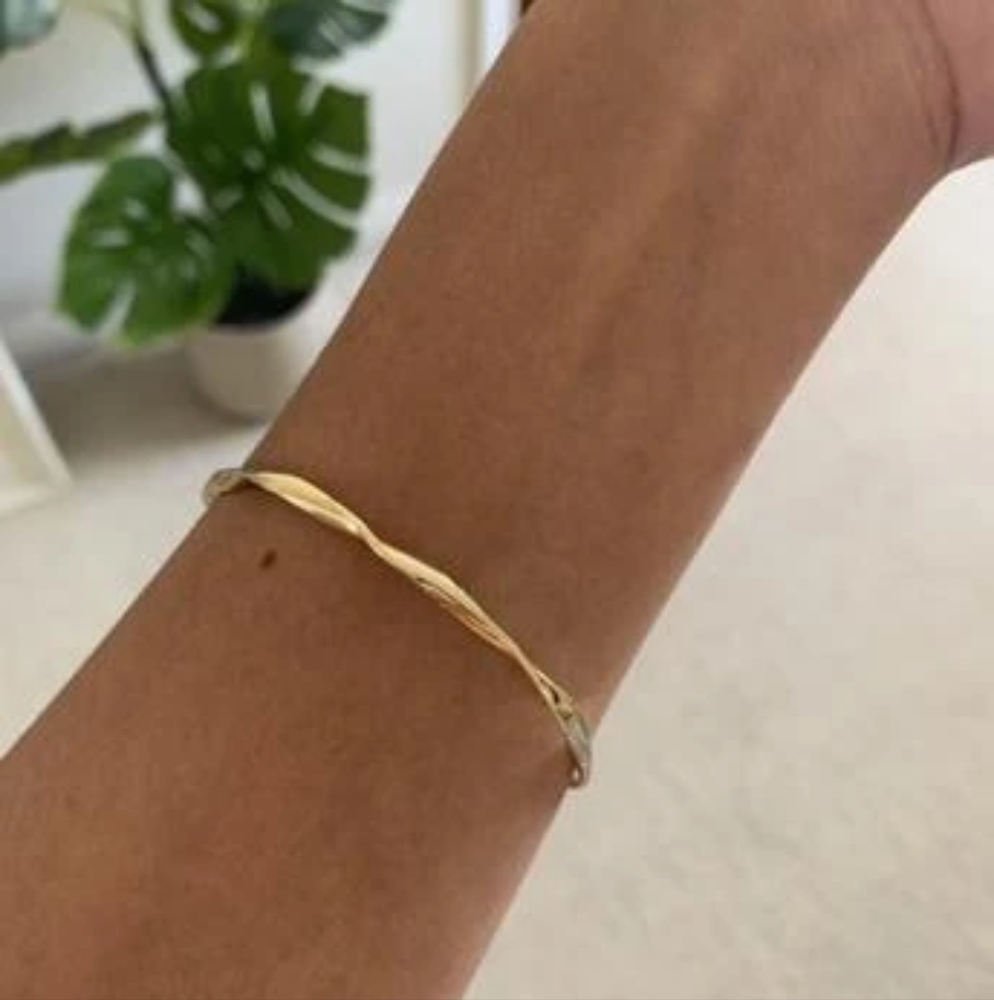 Adjustable Gold Cuff Bangle - Picture 4 of 5